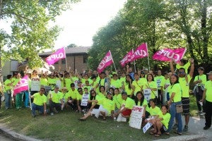 Info pickets at Maples Personal Care Home, July, 2013