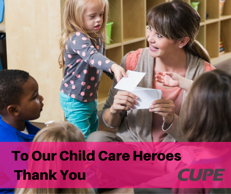Week of the Early Childhood Educator, April 26 May 2 CUPE Manitoba