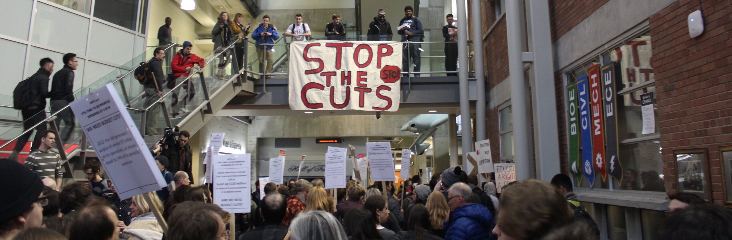 "Hundreds of students and workers unite to fight cuts at U of M" thumbnail