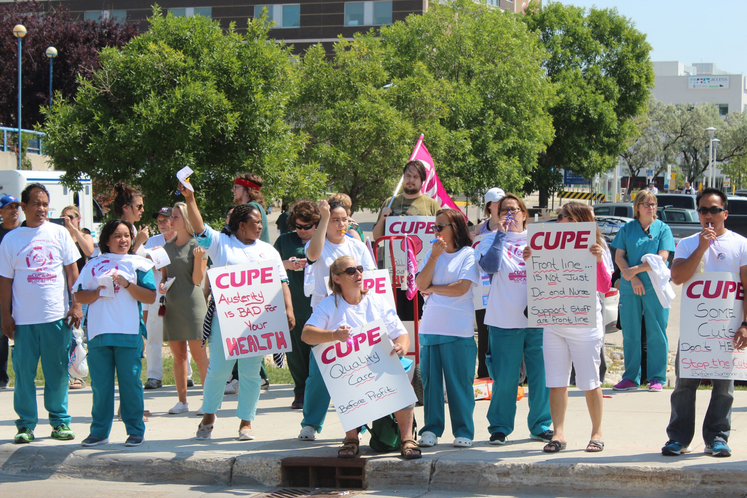 "Health care workers hold info pickets at Grace Hospital, Middlechurch Home Against Government Cuts" thumbnail