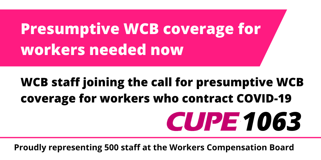 "WCB staff calling for presumptive coverage for workers who contract COVID-19" thumbnail