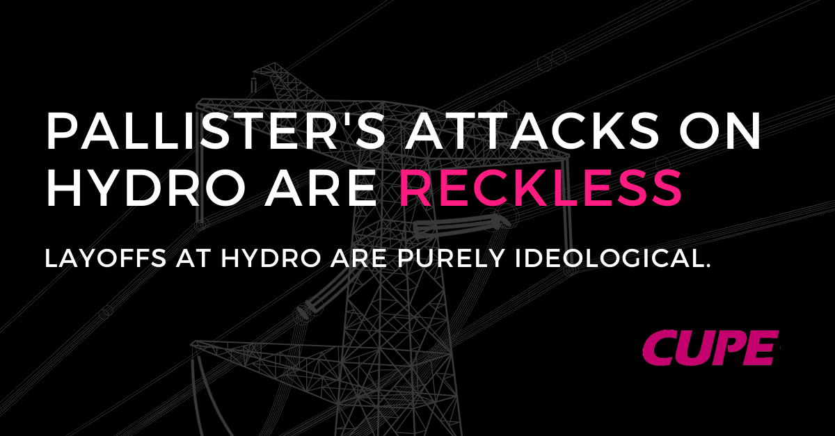 "Pallister pushes reckless plan to lay off 700 at Manitoba Hydro" thumbnail