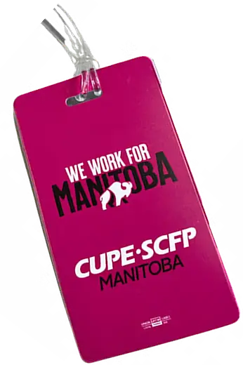 CUPE Manitoba luggage tag