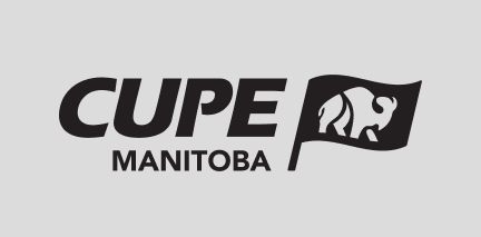 CUPE Manitoba black logo on gray background